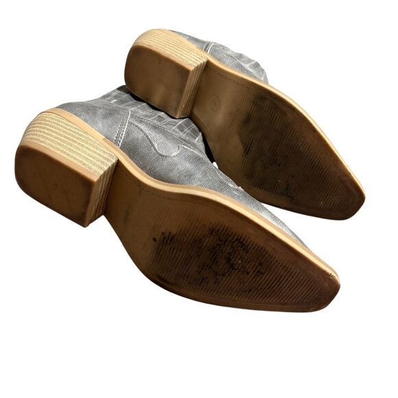 Forever 21 Silver Ankle Cowboy Boots Size 7 - Picture 7 of 9